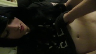 Cute Emo Trap Handjob and Masturbation