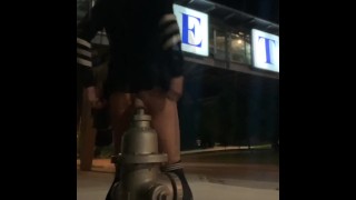 Risky Sissy FIRE HYDRANT DILDO ASSFUCK full vid at Onlyfans