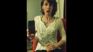 Rose Marie pre-ejaculates while stroking her big dick