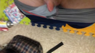 Cleaning my house and got hard as fuck! Showing off FTM cock