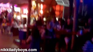 Walking street with Ladyboys working in Nana Plaza Bangkok