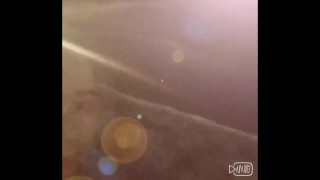 Asian cute ladyboy masturbating and cumming on a public beach