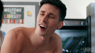 TRANS ANGELS – Raven-Haired Librarian Eva Maxim Assists Cute College Guy In Exchange With His Ass